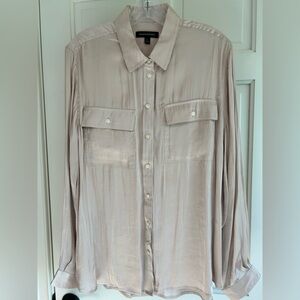 NWOT Banana Republic Champagne “Silk Like” Blouse